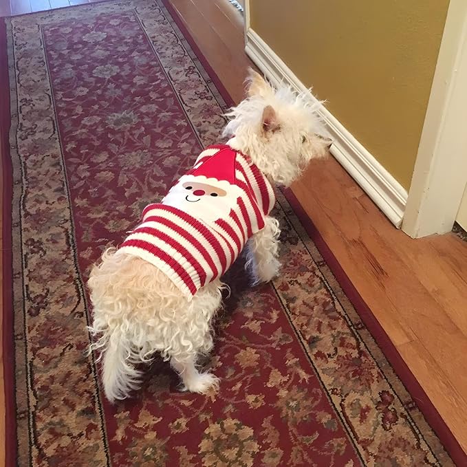 NACOCO Santa Claus Sweater (Large) Acrylic Christmas Pet Apparel for Small to Medium Dogs and Cats - Adjustable, Easy to Clean, Thematic