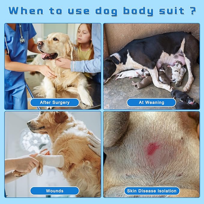 2 Packs Breathable Cotton Dog Recovery Suit for After Neuter Spay Abdominal Wounds Protector, Professional Anti-Licking Onesies for Male Female Pets Surgery Bandages, M Black Grey Pure