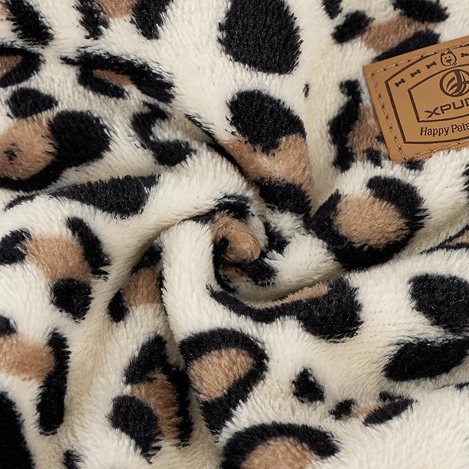 XPUDAC Fleece Dog Pajamas Leopard Dog Sweaters Winter Puppy Clothes for Small Medium Dogs Boy Girl Pet Jumpsuits Doggie Outfits for Christmas, 226-2XL