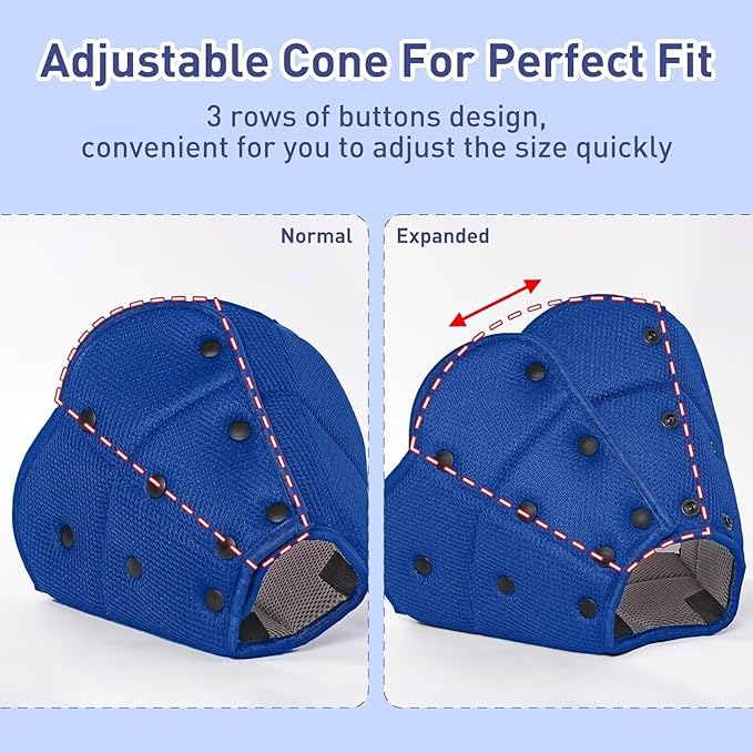 AuraPaw Soft Dog Cone Collar Alternative to Stop Licking,Comfort Recovery Collar for Large, Medium,Small Dogs,Cat,Adjustable Elizabethan Collar Alternative,Dogs Recovery Collar After Surgery,Blue,S