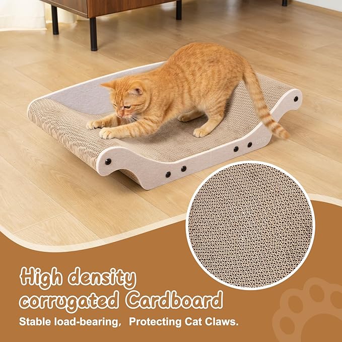 UUig Cat Scratcher Bed Cardboard Cat Scratch Couch Board 25 inches Large Cat Scratching Sofa Lounge & Scratch Pad for Indoor Cats, Furniture Protector