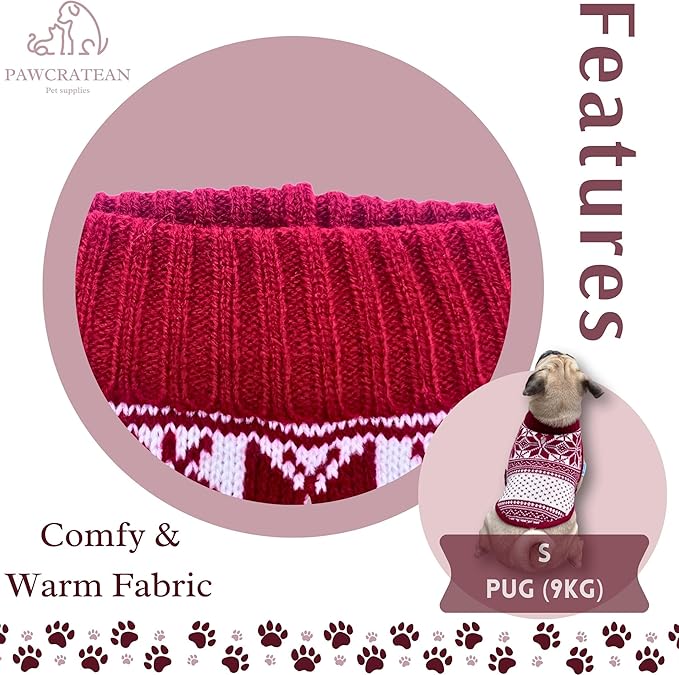 Cute Sweater for Dogs and Cats Soft Flannel Pet Outfit Warm and Cozy Animal Hoodie Small to Large Pet Clothes for Halloween Parties and Everyday Wear (X-Small, Red National Totem)