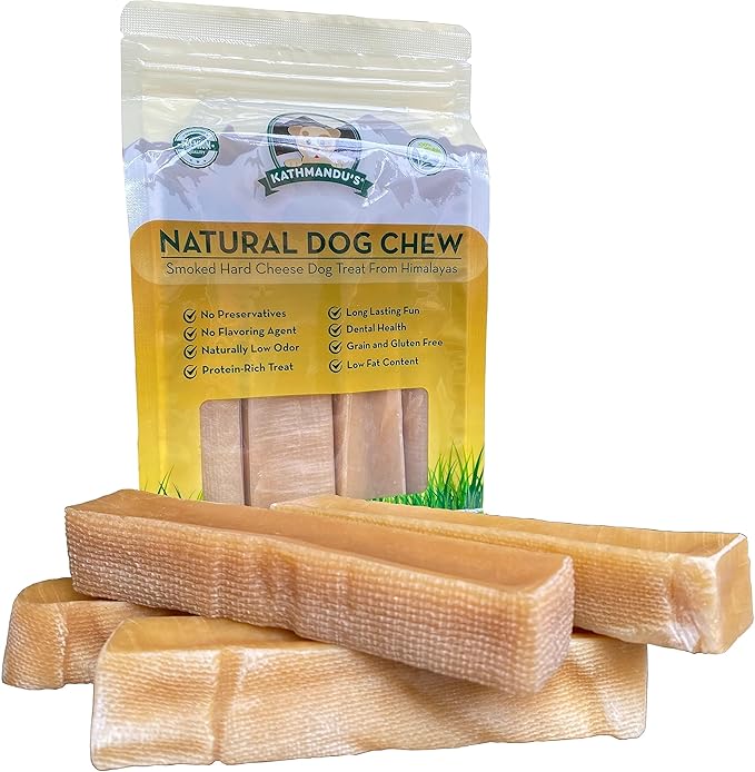 Authentic Himalayan Yak Cheese for Dogs - Large/XLarge (Pack of 4) - Sourced from Pristine Himalayan Foothill, Rawhide-Free, NO preservatives