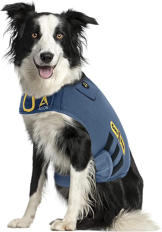 CozyVest® Dog Anxiety Vest 3-in-1 Music & Aromatherapy Shirt, Relaxing Sound & Essential Oil Scent Jacket, Fireworks Thunder Separation & Thunderstorm Canine Stress Relief Coat (Gray, M [26-40 Lbs])