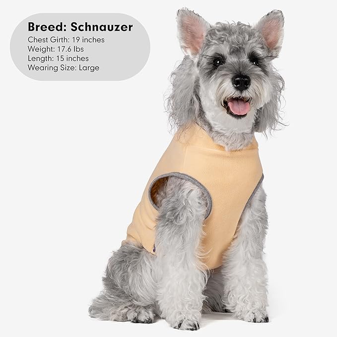 cyeollo Fleece Dog Sweater Vest, Reflective Dog Sweatshirt Pullover Pet Jacket for Small Medium Large Dogs Clothes Boy Girl Pets Warm Pet Clothes, Brown & Khaki XL
