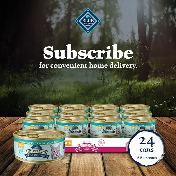 Blue Buffalo Wilderness Flaked Chicken & Trout Adult Wet Cat Food, 5.5 oz., Case of 24
