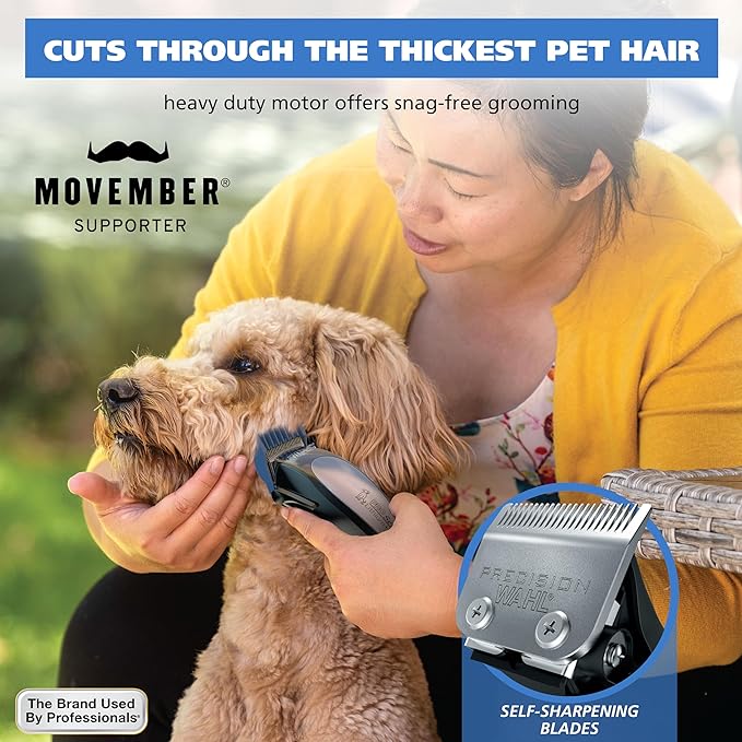 Wahl USA Lithium Ion Pro Series Cordless Animal Clippers – Rechargeable, Heavy-Duty, Electric Dog & Cat Grooming Kit for Small & Large Breeds with Thick to Heavy Coats – Model 9766