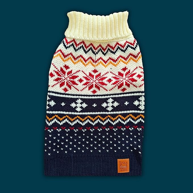 Cozy Dog Sweater for Outdoor Adventures—Breathable & Insulating Knit—Classic Fit—Backpacking Gear for Dogs—Dog Hiking Gear—Dog Camping Gear (Small, Nordic)