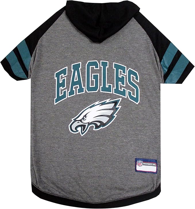 Pets First NFL Philadelphia Eagles Hoodie for Dogs & Cats. | NFL Football Licensed Dog Hoody Tee Shirt, Medium| Sports Hoody T-Shirt for Pets | Licensed Sporty Dog Shirt