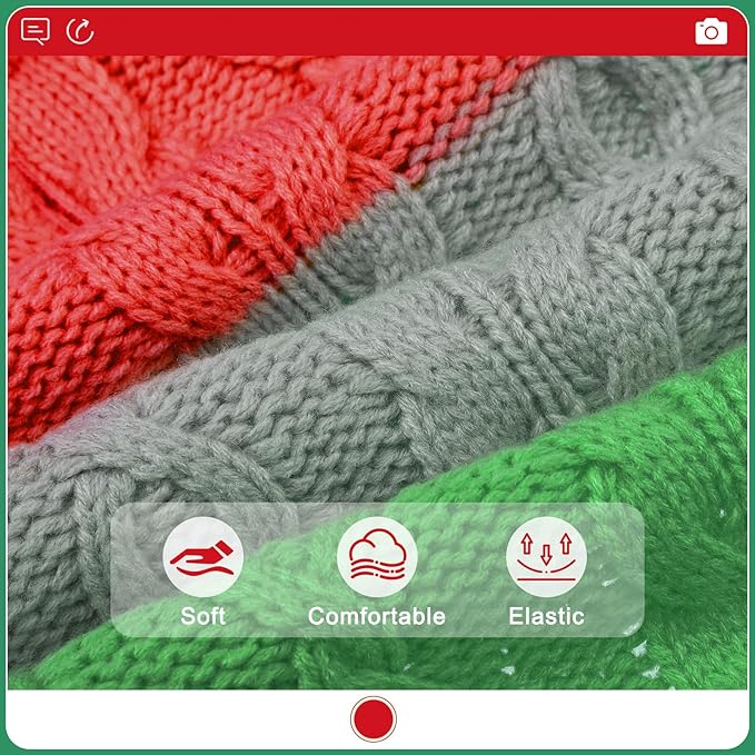 EXPAWLORER Dog Sweater - Large Dogs Fall Sweaters for Girls Boys,Classic Turtleneck Knitwear Dog Clothes for Cold Weather, Cable Knit Dogs Outfit,Coat,Pet Apparel Gift(Red&Green,L/XL)