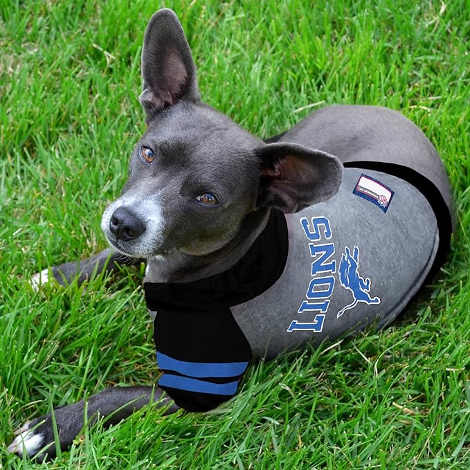 Pets First NFL Detroit Lions Hoodie for Dogs & Cats. | NFL Football Licensed Dog Hoody Tee Shirt, X-Small| Sports Hoody T-Shirt for Pets | Licensed Sporty Dog Shirt