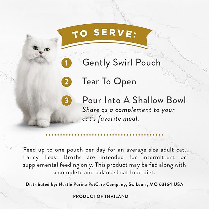 Purina Fancy Feast Lickable Senior Cat Food Broth Topper Creamy with White Meat Chicken - (Pack of 16) 1.4 oz. Pouches