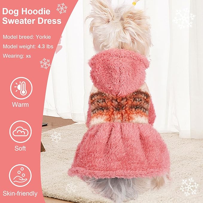 Dog Sweater Dog Hoodie Clothes for Small Dogs Boy Girl Pet Hoodies Cold Weather Coats Fall Puppy Sweatshirt for Chihuahua Yorkie Cat Sweater Costumes
