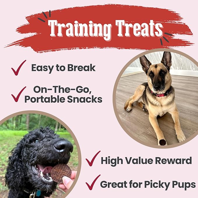 Farm To Pet - Dog Training Treats - 4 oz Beef Chips, Single Ingredient, Lean, All Natural, Healthy Treats for Small, Medium, Large Dog Breeds, & Puppies, Made in USA