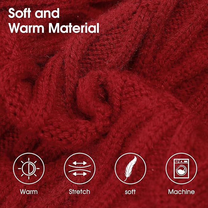 Dog Sweaters for Medium Dogs Girl, Medium Red Dog Sweater Pet Clothes for Chihuahua, Bulldog, Dachshund, Pug, Yorkie, Pets Turtleneck, Red M