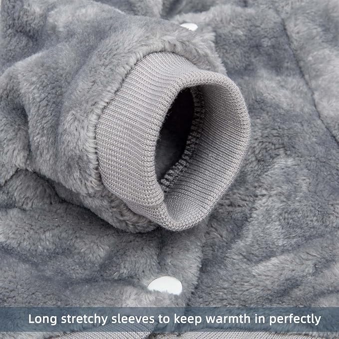 FabriCastle Dog Hoodie Sweater for Small Dogs Boy and Girl, Dog Clothes XS XXS Puppy Sweatshirt, Pet Outfit, Cat Clothing Super Soft Warm Snap On Closure (Light Grey, Large)