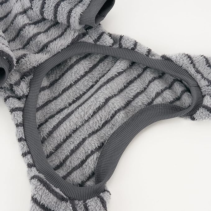 XPUDAC Stripe Dog Sweater Fleece Dog Pajamas Winter Pet Clothes for Small Medium Dogs Girl Boy Doggy Apparel for Cold Weather, XS