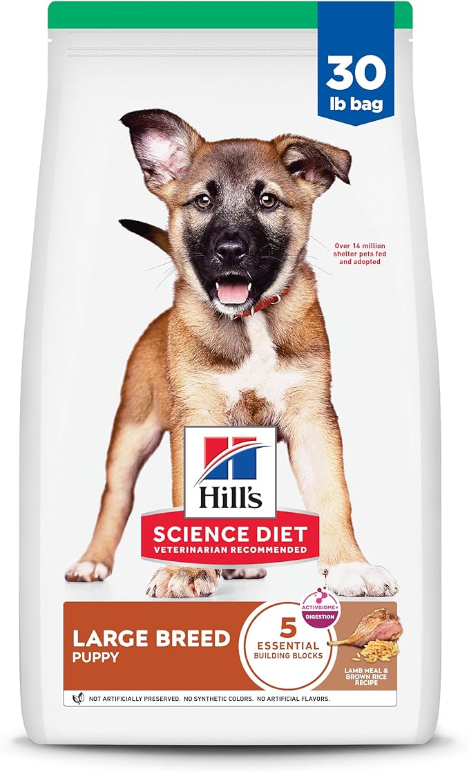 Hill's Science Diet Large Breed Puppy Food, DHA to Support Healthy Development, Lamb & Brown Rice Dry Dog Food, 30 lb. Bag