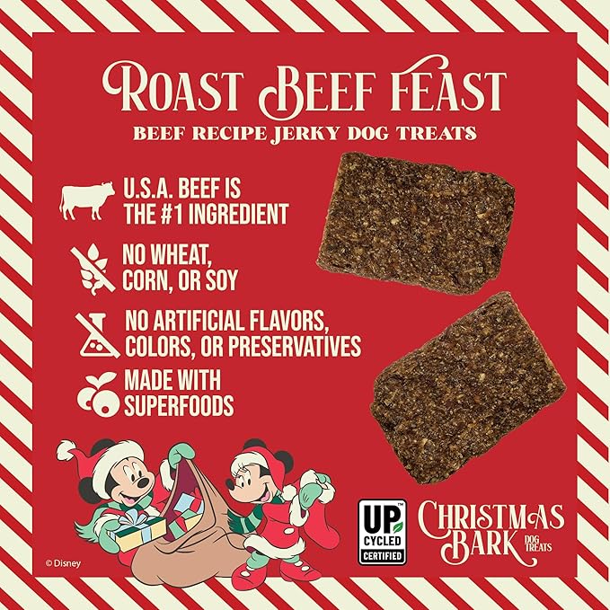 Disney Table Scraps Christmas Bark Roast Beef Feast Dog Treats, 5oz Bag