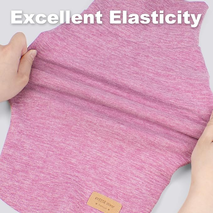 KYEESE 2Pack Dog Sweater Pullover Small Pet Sweaters Dog Sweaters for Small Dogs Girl Stretchy Pets Sweatshirt Warm Pets Clothes Soft Dogs Clothes Turtleneck Pet Coats