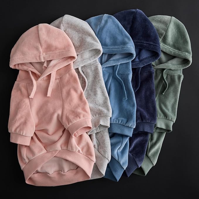 Cooper II Organic Cotton Velour Dog Hoodie Pet Coat for Small, Medium and Large Dogs, Sage, X-Large (55-80 lbs)