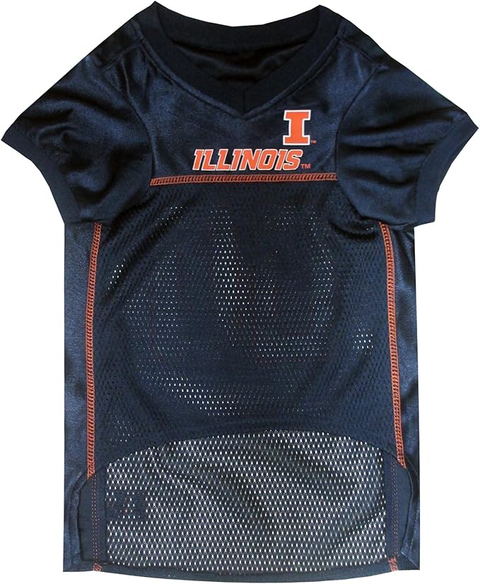Pets First NCAA College Illinois Fighting Illini Mesh Jersey for DOGS & CATS, Medium. Licensed Dog Jersey with your Favorite Football/Basketball College Team
