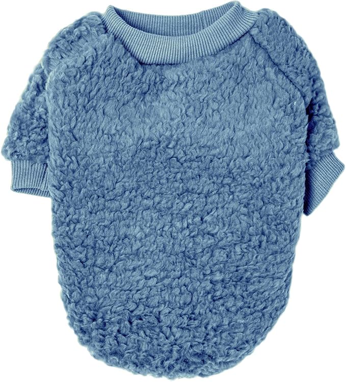 Dog Sweaters Clothes Coat for Small Dogs Boy or Girl Cat Puppy Coat Sweatshirts Soft Warm Fluffy Winter Jacket Apparels (Grey,Blue,Navy, Medium)
