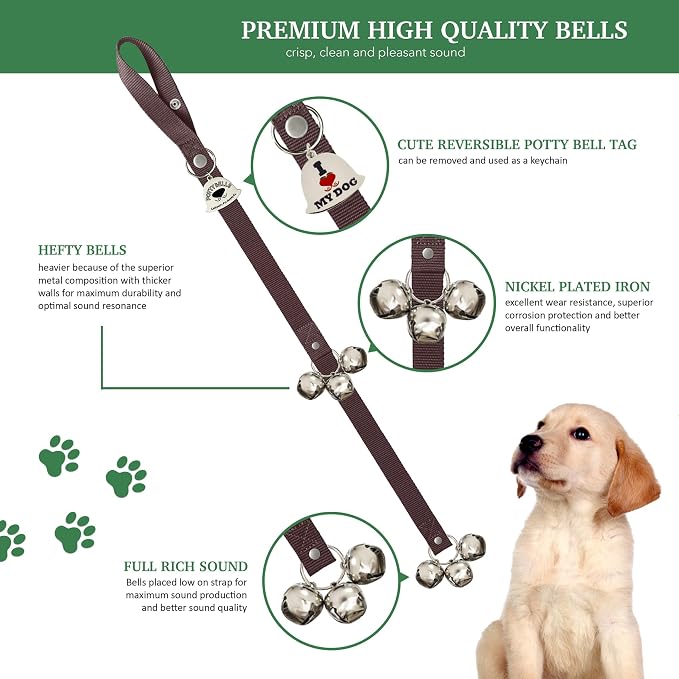 Caldwell's Pet Supply Co. Dog Potty Bells, Dog Door Bell, Bells to Go Outside, Potty Training Bell, Dogs Doorbell, Dogs Potty Doorbell, Ring to Go Pee, All Breed Puppy Training Tool