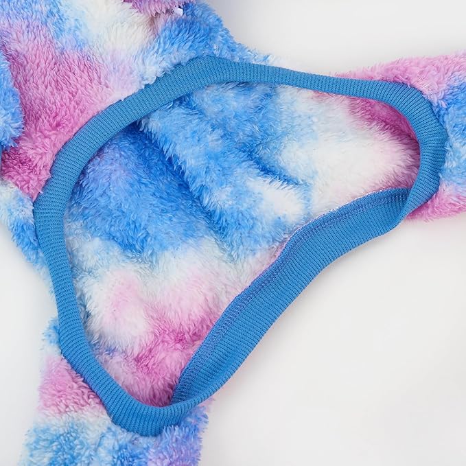XPUDAC Dog Sweater, Dog Winter Clothes for Small Medium Dogs Girl Boy Fleece Doggy Pajamas for Winter Christmas, Tie-Dye01, Small