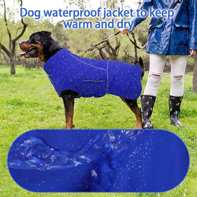 MIGOHI Dog Snow Jacket,Large Dog Winter Coat,Winter Jackets for Dogs,Fleece Jacket for Dogs Boy Girl,Pet Clothes for Hiking Camping,Corgi,Shibainu,L,Blue