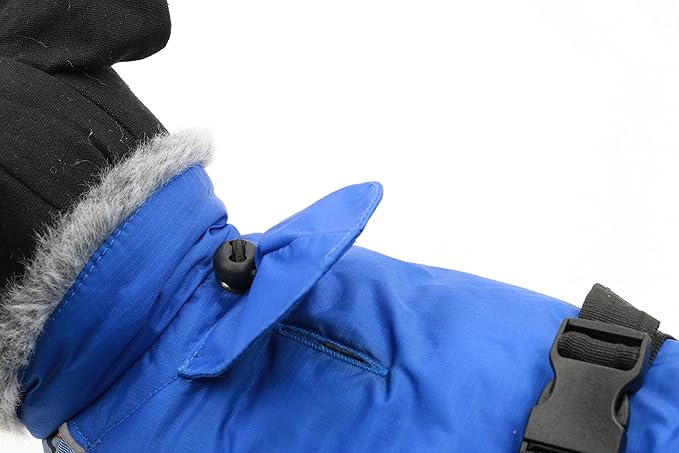 DroolingDog Dog Coats for Small Medium Dogs Winter Jacket Outdoor Stylish Clothes with Nylon Waterproof Material and 100% Polyester Fleece Lining, Blue, XX-Large