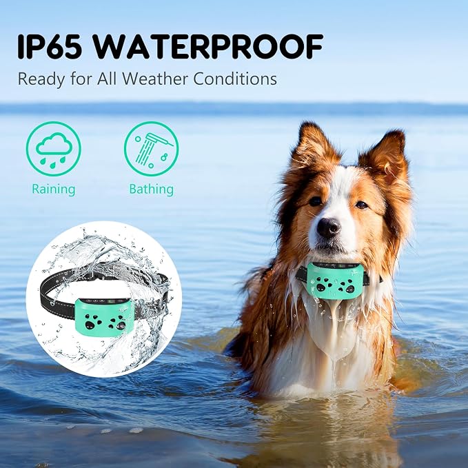 Smart Auto Dog Bark Collar for Small Large Medium Dogs 8-120lbs | Rechargeable Anti Barking Collar with 7 Sensitivity & 4 Beep Vibration Training Modes, IP65 Waterproof for Indoor/Outdoor Use