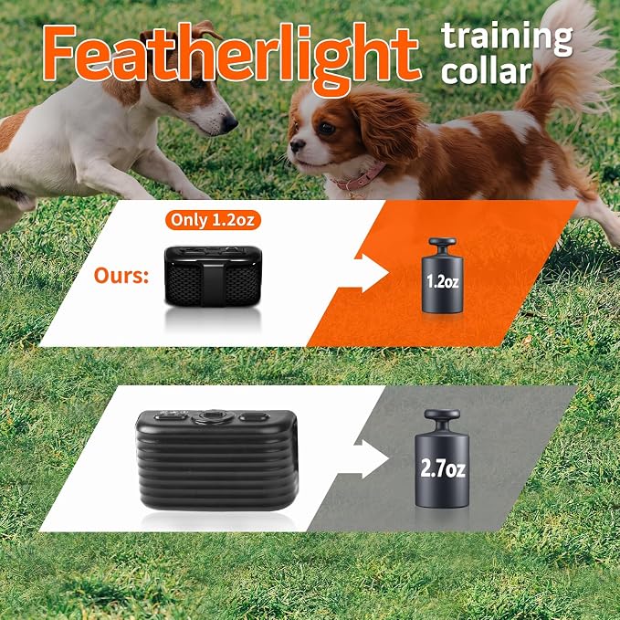 Lightweight Dog Training Collar with Remote for Small Dogs 5–15 lbs, Medium & Large Dogs, 1300FT Range, Waterproof, Rechargeable Training Device (Black)