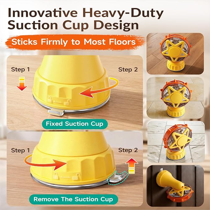 HCY&WLD 2-in-1 Cat Toys Food Dispenser & Teaser Interactive Toys (Yellow) | Multi-Play Puzzle Toy For Indoor Cats, Kitten Slow Feeder, Adjustable Treat Dispensing, Mental Stimulation, Boredom Buster