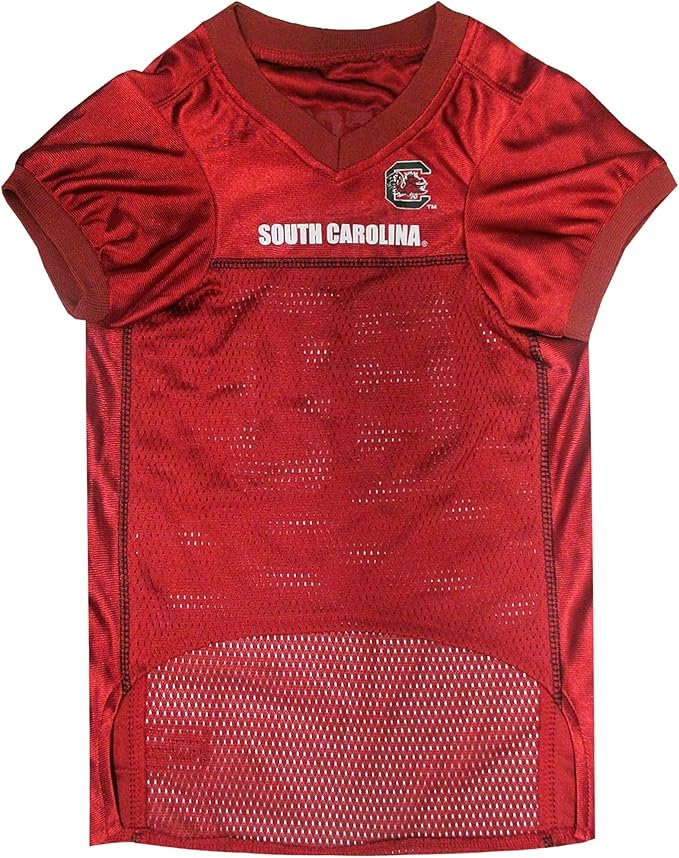 Pets First NCAA College South Carolina Gamecocks Mesh Jersey for DOGS & CATS, X-Small.Licensed Dog Jersey with your Favorite Football/Basketball College Team