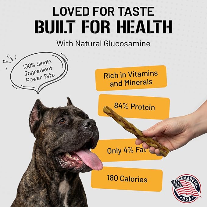 Dog Chits Braided Bully Sticks for Dogs & Puppies - 100% Beef Pizzle, High Protein, Low Fat Dog Chew Sticks - Baked, Low-Odor – Long-Lasting, Keep Dogs Engaged & Happy - Made in USA - 12inch, 3Pack