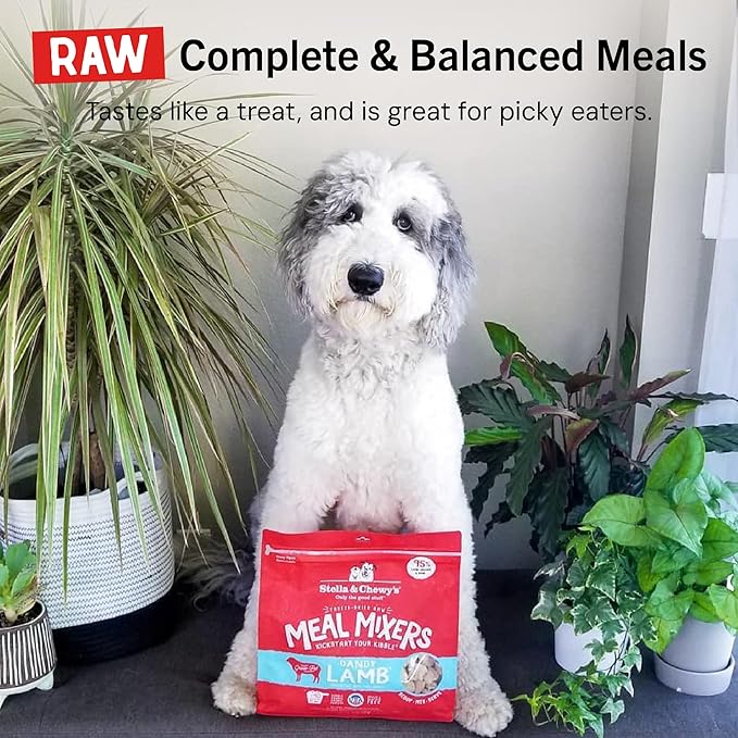 Stella & Chewy's Freeze-Dried Raw Lamb Meal Mixers- Dog Food Topper and Mixer - Made with 95% Grass-Fed Lamb, Organs & Bone - Perfect for Picky Eaters - Grain-Free - 3.5 oz