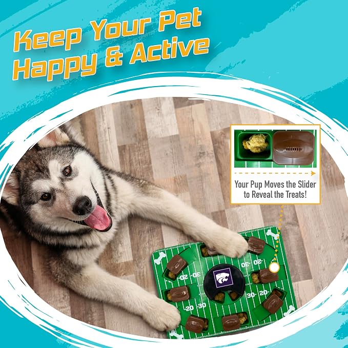 Pets First NCAA Kansas State Wildcats Puzzle Toy, Puzzle Treat Dog Toy, Interactive Dog Treat Toy, Dog Puzzle Feeding Slow Toy