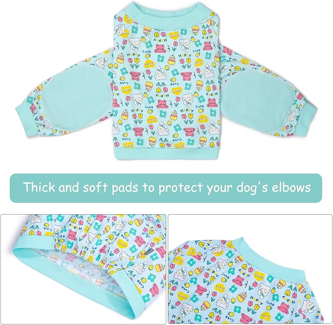 Dog Recovery Shirt for Front Legs, Dog Elbowpads Sleeve Protect Dogs Elbows Arms,Stop Licking Joints After Surgery, Help with Injury Healing Covers The Wound, Cone Alternatives (Blue, 6XL)
