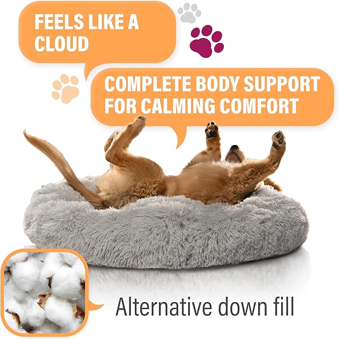 Active Pets Medium Dog Bed, Calming Orthopedic Pet Bedding for Anxiety Relief, Joint Support & Comfort, Washable Dog Furniture, Med 45lbs, Dark Grey
