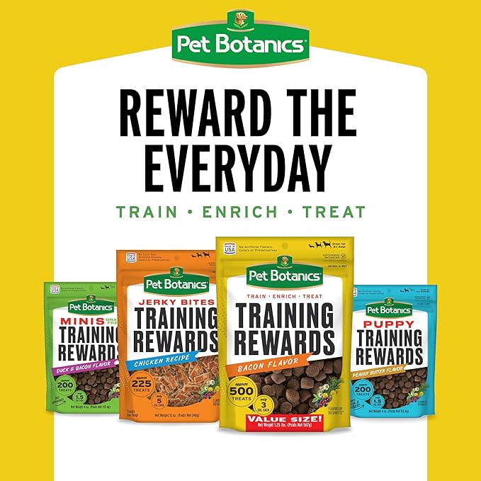 Pet Botanics 10 Oz. Pouch Training Reward Mini Soft & Chewy, Beef Flavor, with 500 Treats Per Bag, The Choice of Top Trainers