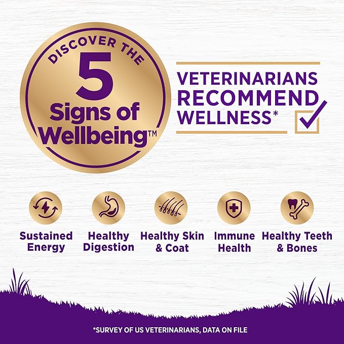 Wellness Complete Health Dry Dog Food with Grains, Natural Ingredients, Made in USA with Real Meat, All Breeds, For Adult Dogs (Lamb & Barley, 5-Pound Bag)