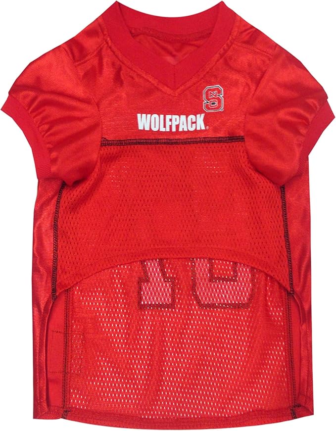Pets First NCAA College North Carolina State Wolfpack Mesh Jersey for DOGS & CATS, Medium. Licensed Dog Jersey with your Favorite Football/Basketball College Team