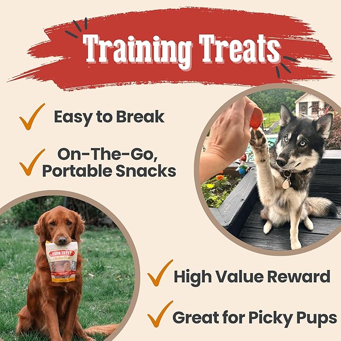 Farm To Pet - Dog Training Treats Chicken & Turkey Chip Protein Pack, 100% All Natural, Single Ingredient Training Treats, Made in USA, for Small, Medium, and Large Dogs