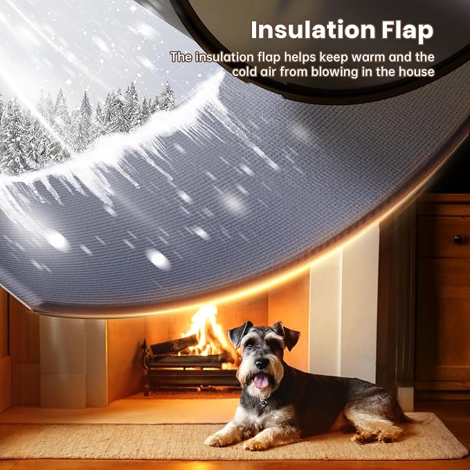 3-Flap Plastic Dog Door, Medium Doggy Door for Door, Black | Pets Up to 45 lbs, Insulated Flap, Energy Saving, Never Rust, Durable Plastic Frame, Strong Magnetic Design, Closing Panel