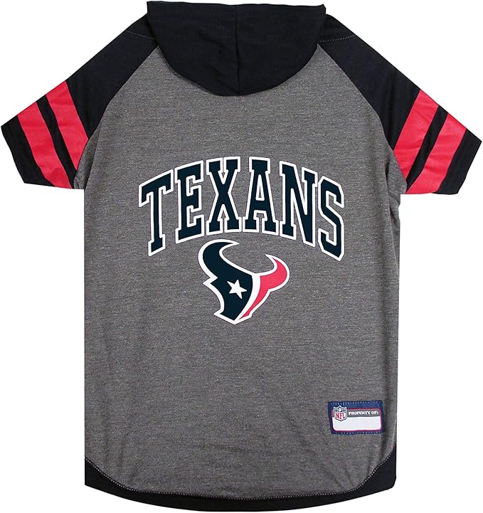 Pets First Houston Texans Hoodie T-Shirt, Large, Model:HOU-4044-LG