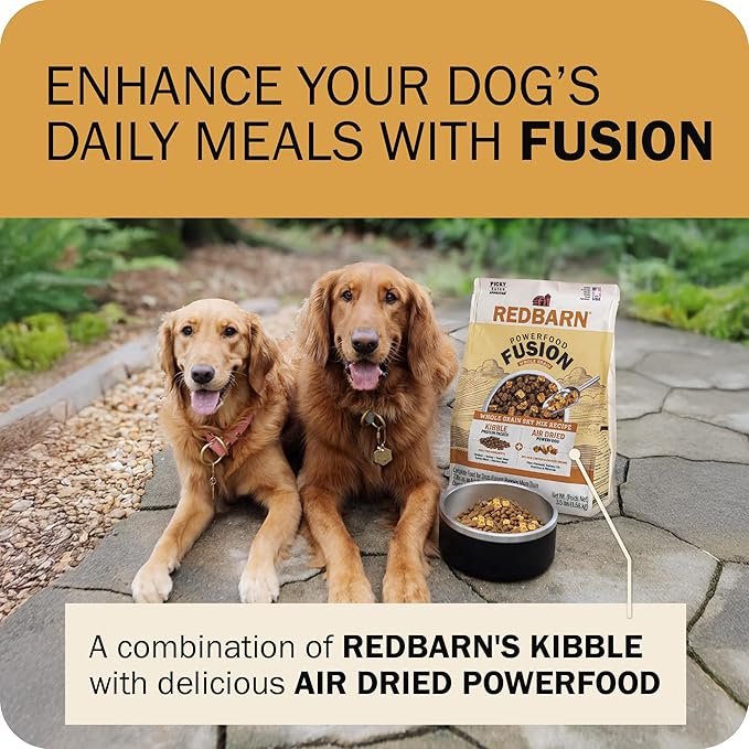 Redbarn Powerfood Fusion Air Dried Kibble Blend – Whole Grain Sky Chicken Recipe – Made in USA Dry Dog Food for All Lifestages with Superfoods, Prebiotics, Postbiotics - 20lb Bag
