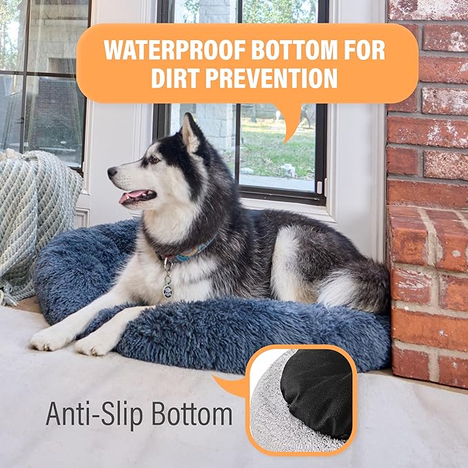 Active Pets Medium Dog Bed, Calming Orthopedic Pet Bedding for Anxiety Relief, Joint Support & Comfort, Washable Dog Furniture, Med 45lbs, Dark Grey