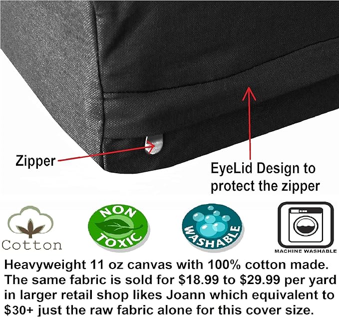 Dogbed4less Large Orthopedic Gel Infused Memory Foam Dog Bed, Waterproof Liner with Durable Canvas Cover, 41X27X4 Inch, Black (Fit 42X28 Crate)