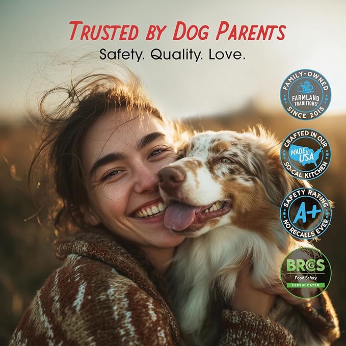Farmland Traditions Dogs Love Chicken Jerky Dog Treats, Premium Two-Ingredient Dog Jerky with USA-Raised, Human-Grade Chicken & No Antibiotics Ever, 1 Pound (Pack of 1) Bag